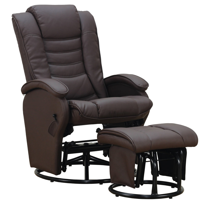 Latitude Run® Freia Swivel Reclining Rocking Chair with Ottoman